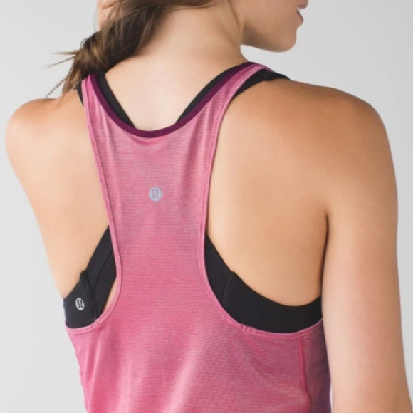 LULULEMON ATHLETICA What The Sport‎ Singlet in Heathered Jewelled Magenta/Gold - Picture 5 of 9